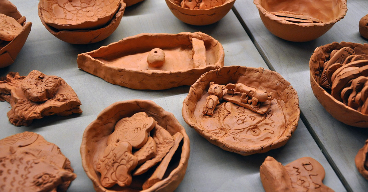 ceramika wykonana przez dzieci na warsztatach