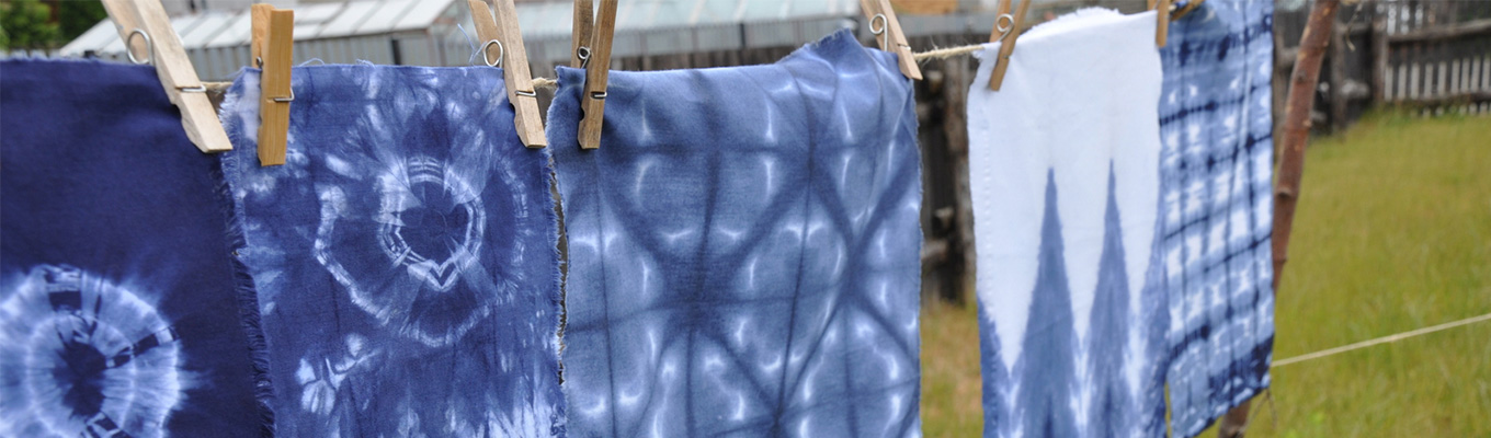 przykłady barwienia tkaniny metodą shibori