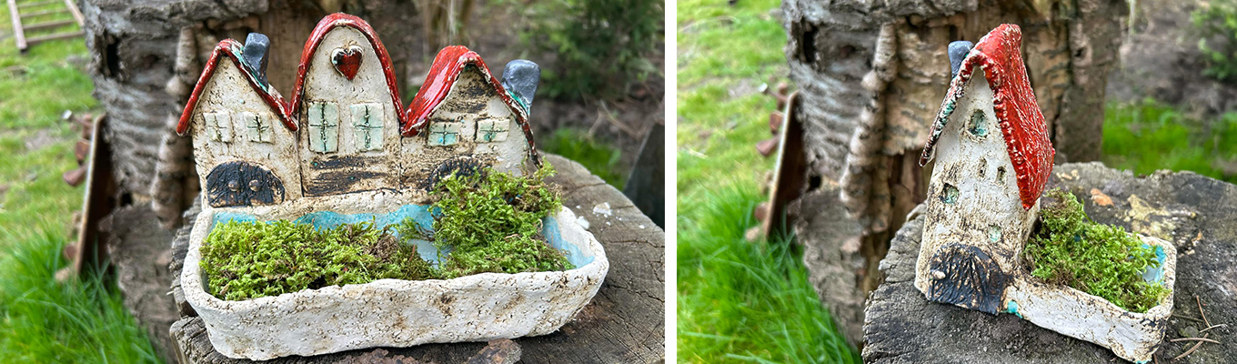 pięknie wykonane domki ceramiczne