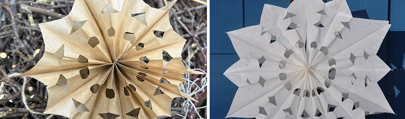 przestrzenne gwiazdy wykonane z papieru